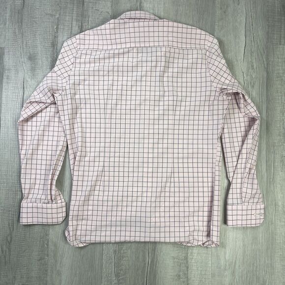 Mizzen + Main Leeward Shirt Mens Large Trim Pink White Check Golf Casual P - Picture 11 of 11